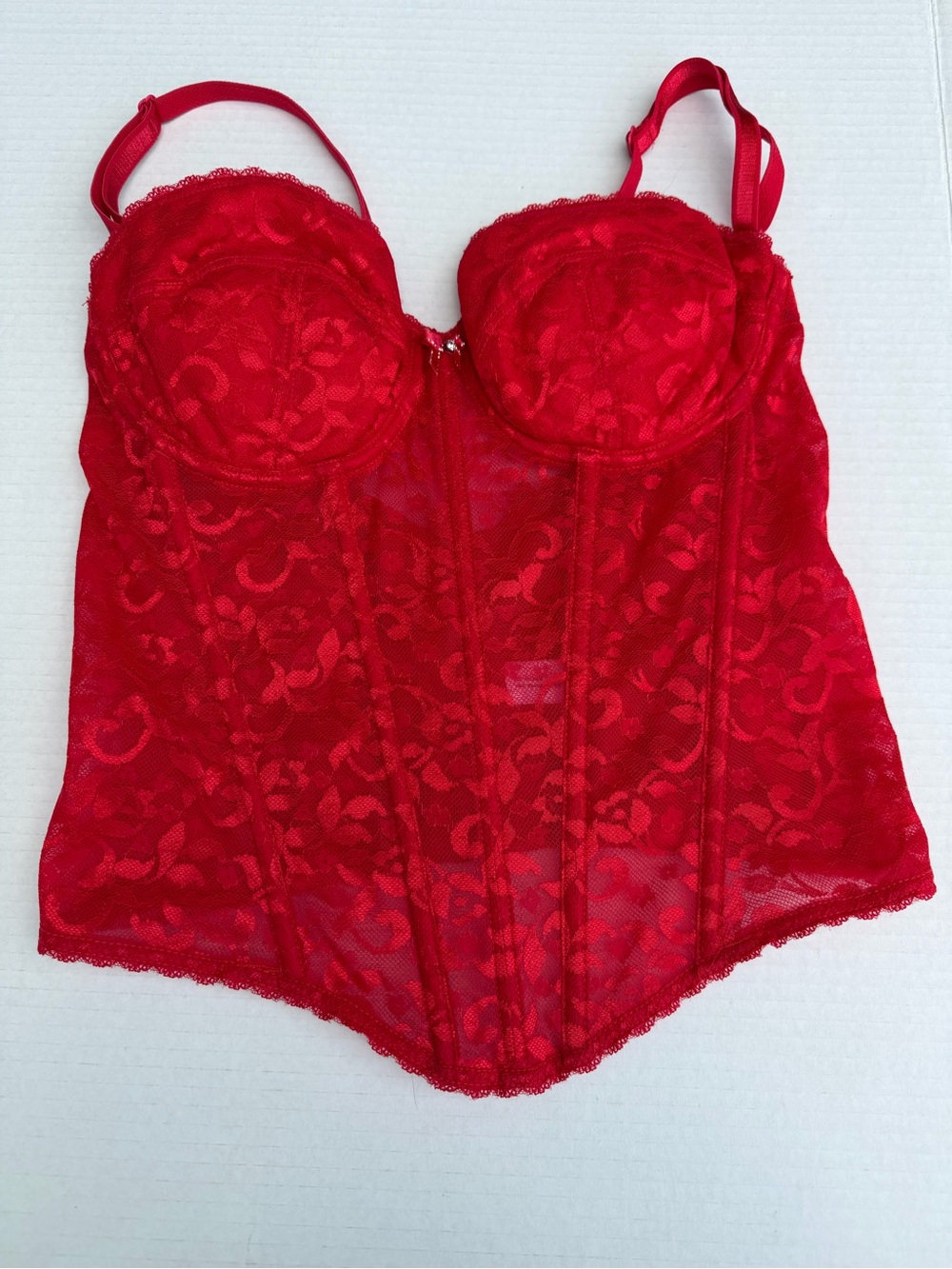 Red Lace Bustier Bodysuit - Women Intimates & Sleepwear